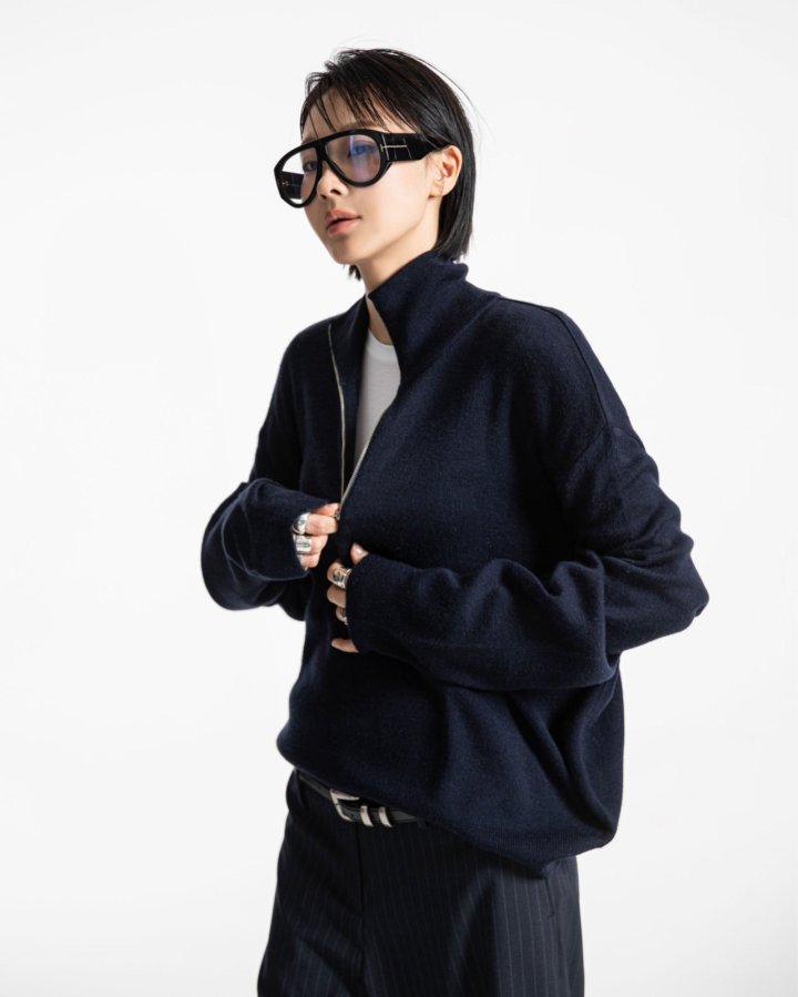 Paper Moon - Korean Women Fashion - #womensfashion - Classic Half-Zip Knit Sweater - 12