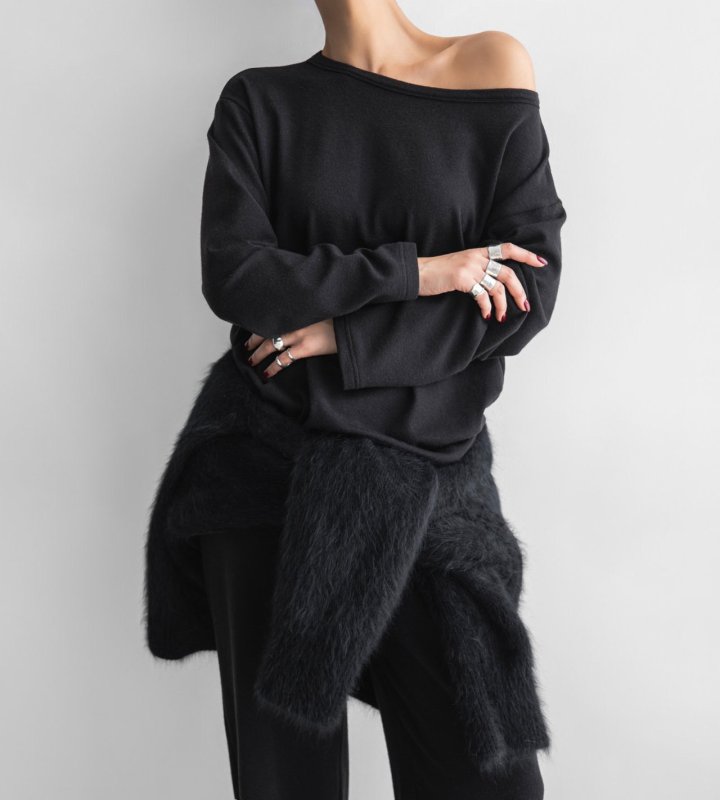 Paper Moon - Korean Women Fashion - #womensfashion - Soft Lounge Set-Up Boatneck Tee - 11