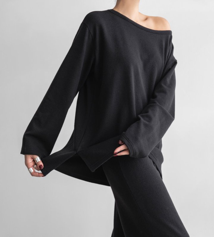 Paper Moon - Korean Women Fashion - #womensfashion - Soft Lounge Set-Up Boatneck Tee - 9
