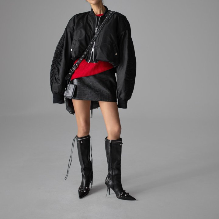 Paper Moon - Korean Women Fashion - #womensfashion - Heavy Twill Nylon Cropped Balloon MA-1 Flight Jacket - 6