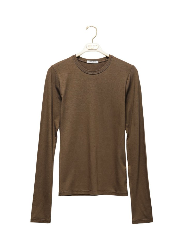 Paper Moon - Korean Women Fashion - #womensfashion - Classic Slim Fit Tencel Crew Neck Top - 6