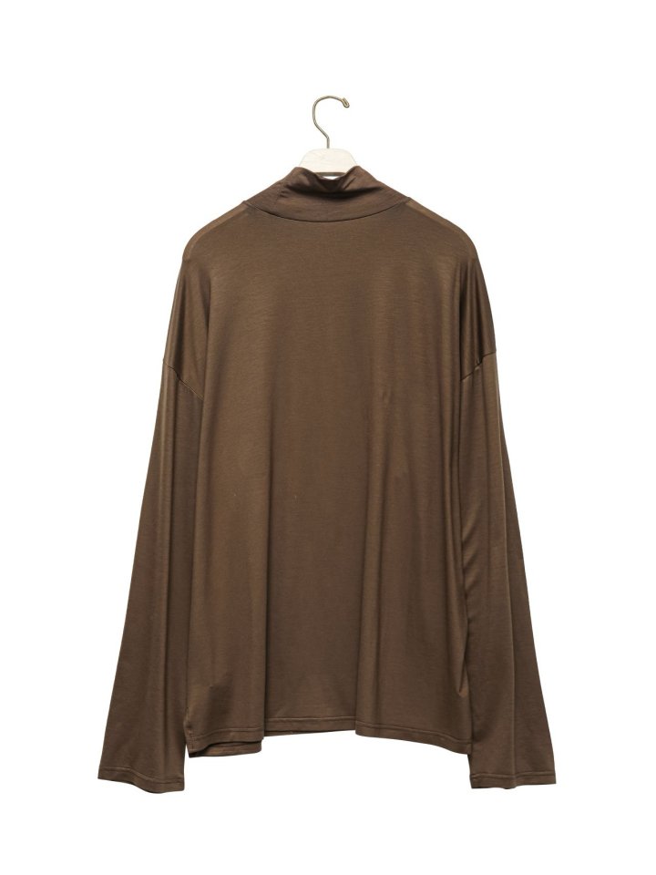 Paper Moon - Korean Women Fashion - #womensfashion - Classic Loose Fit Tencel Half Neck Top - 6