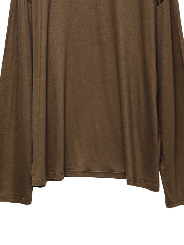 Paper Moon - Korean Women Fashion - #womensfashion - Classic Loose Fit Tencel Half Neck Top - 8
