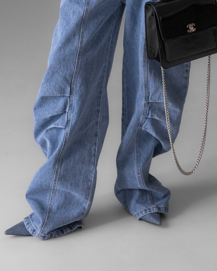 Paper Moon - Korean Women Fashion - #womensfashion - Volume Pintuck Denim Pants