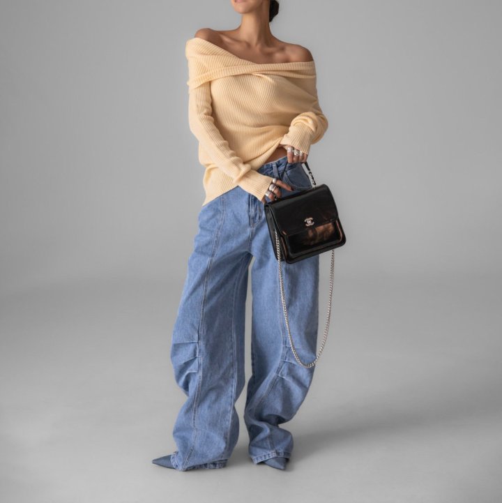 Paper Moon - Korean Women Fashion - #womensfashion - Volume Pintuck Denim Pants - 3