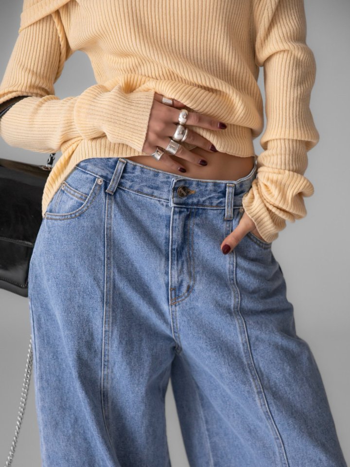 Paper Moon - Korean Women Fashion - #womensfashion - Volume Pintuck Denim Pants - 7
