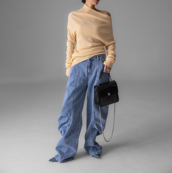 Paper Moon - Korean Women Fashion - #womensfashion - Volume Pintuck Denim Pants - 9