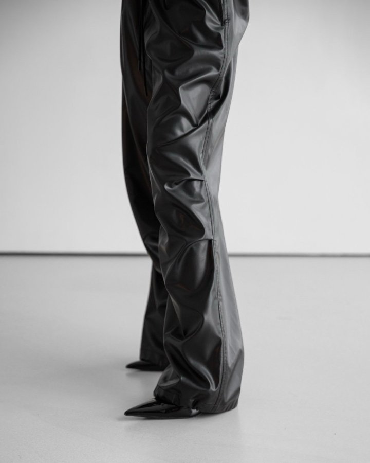 Paper Moon - Korean Women Fashion - #womensfashion - Glossy Wide Parachute Pants - 8
