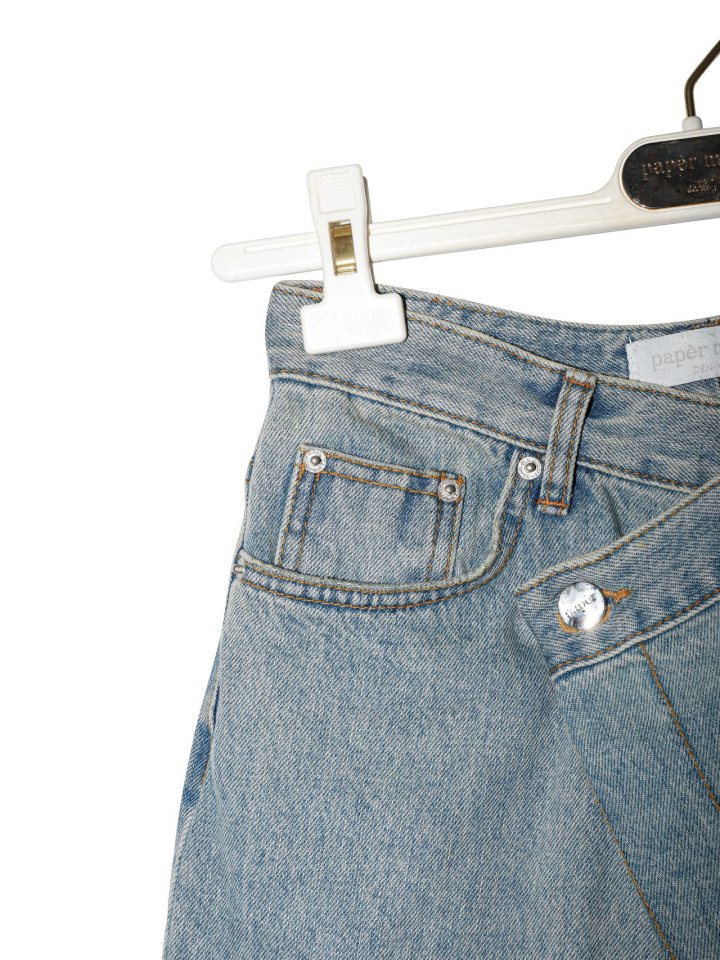 Paper Moon - Korean Women Fashion - #womensfashion - Wrap Detail Wide Denim Jeans - 10