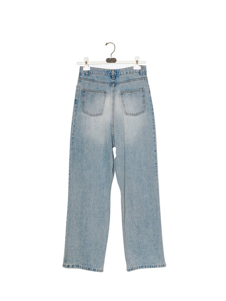 Paper Moon - Korean Women Fashion - #womensfashion - Wrap Detail Wide Denim Jeans - 8