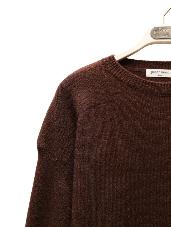 Paper Moon - Korean Women Fashion - #womensfashion - Double Knitting Shoulder Detail Round Neck Knit - 9