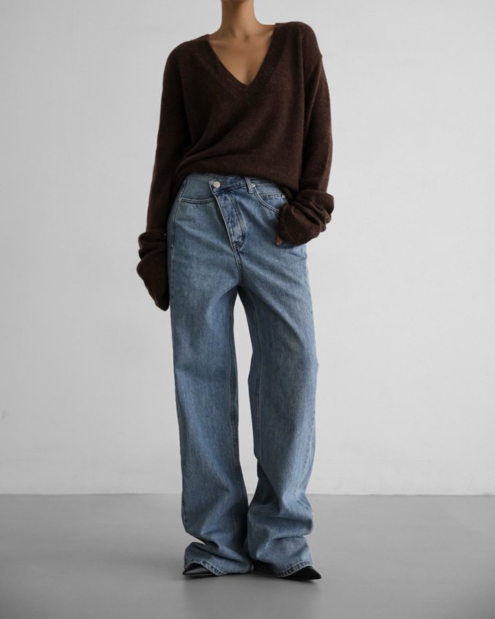 Paper Moon - Korean Women Fashion - #womensfashion - Alpaca Wool Deep V-Neck Knit Top - 2