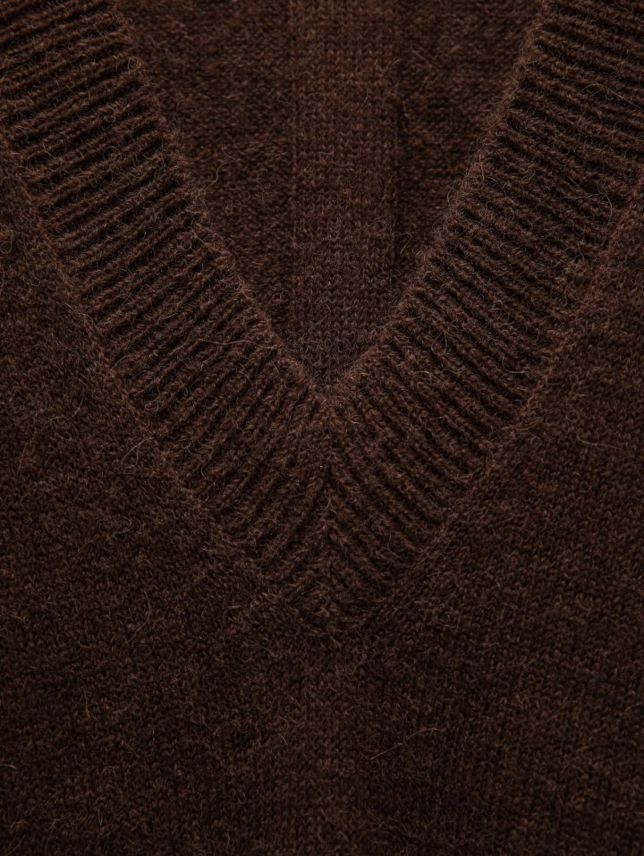 Paper Moon - Korean Women Fashion - #womensfashion - Alpaca Wool Deep V-Neck Knit Top - 8