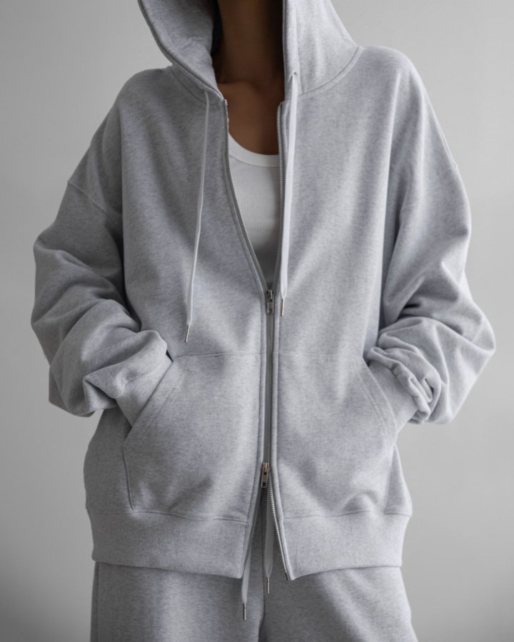 Paper Moon - Korean Women Fashion - #womensfashion - Classic Oversized Two Way Zipped Up Hoodie - 3