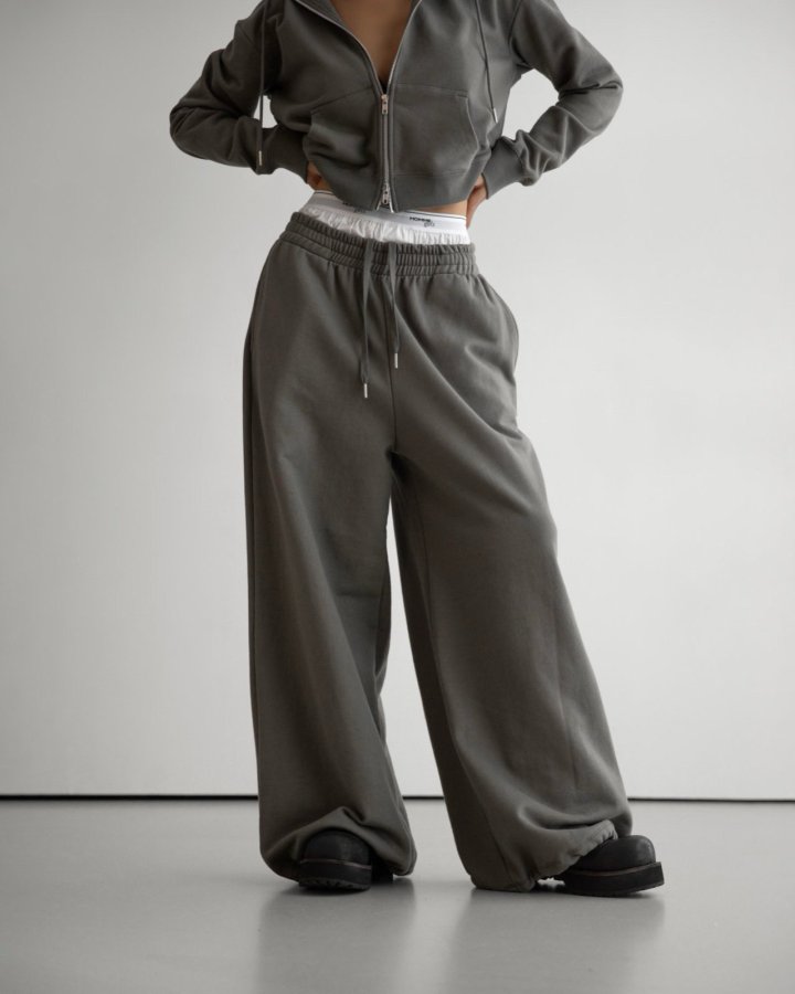 Paper Moon - Korean Women Fashion - #womensfashion - Classic Oversized Fit Two Way Sweat Pants - 9
