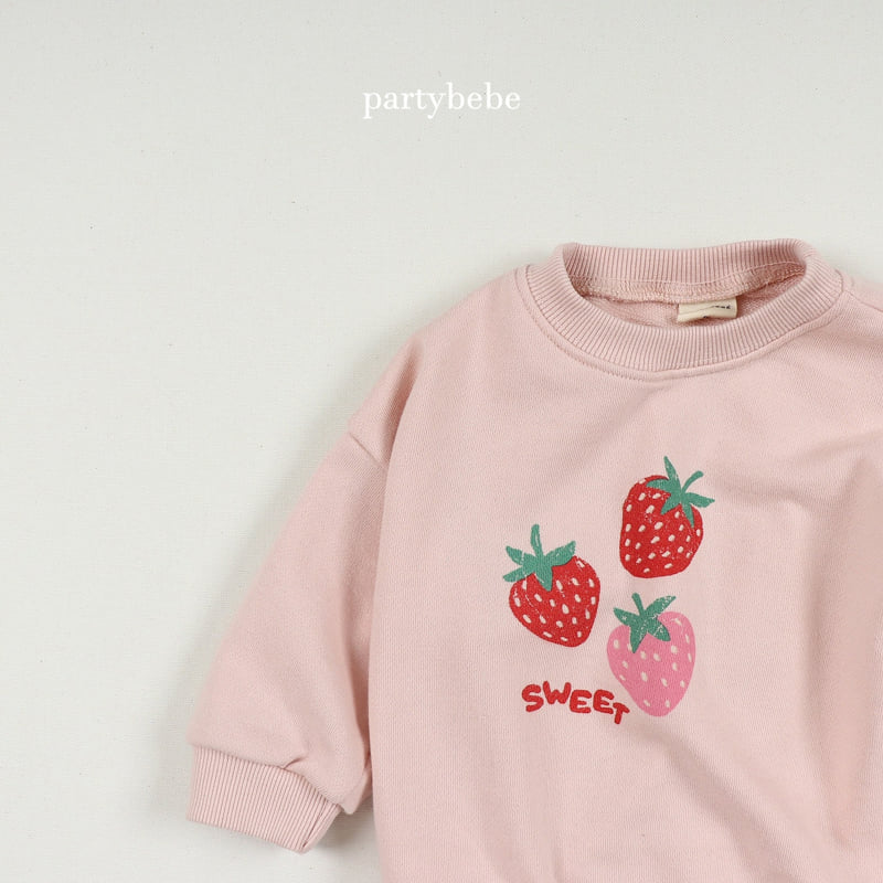 Party Kids - Korean Baby Fashion - #babyboutique - Strawberry Sweatshirt - 5