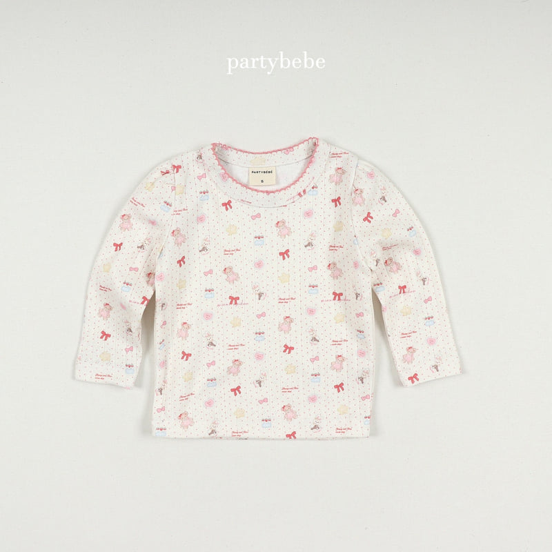 Party Kids - Korean Baby Fashion - #babyboutique - Ribbon Bear Tee