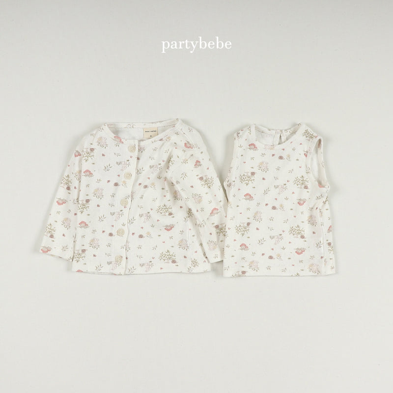 Party Kids - Korean Baby Fashion - #smilingbaby - Snail Cardigan Set (with Sleeveless) - 4