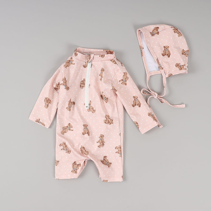 Party Kids - Korean Baby Fashion - #babyboutiqueclothing - Bear Rashguard Set (with Hat) - 12