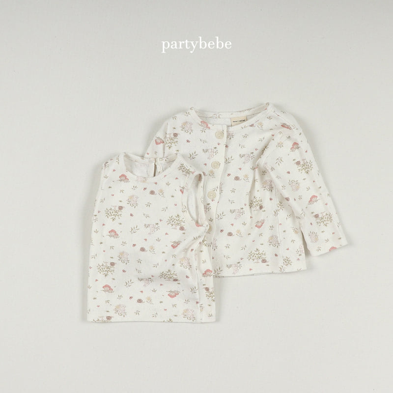 Party Kids - Korean Baby Fashion - #babyboutiqueclothing - Snail Cardigan Set (with Sleeveless) - 5