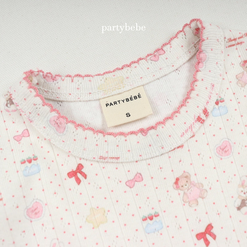Party Kids - Korean Baby Fashion - #babyclothing - Ribbon Bear Tee - 3