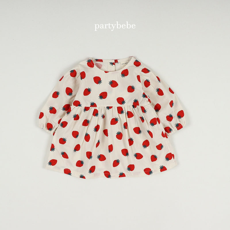 Party Kids - Korean Baby Fashion - #babyclothing - Strawberry Milk One-piece