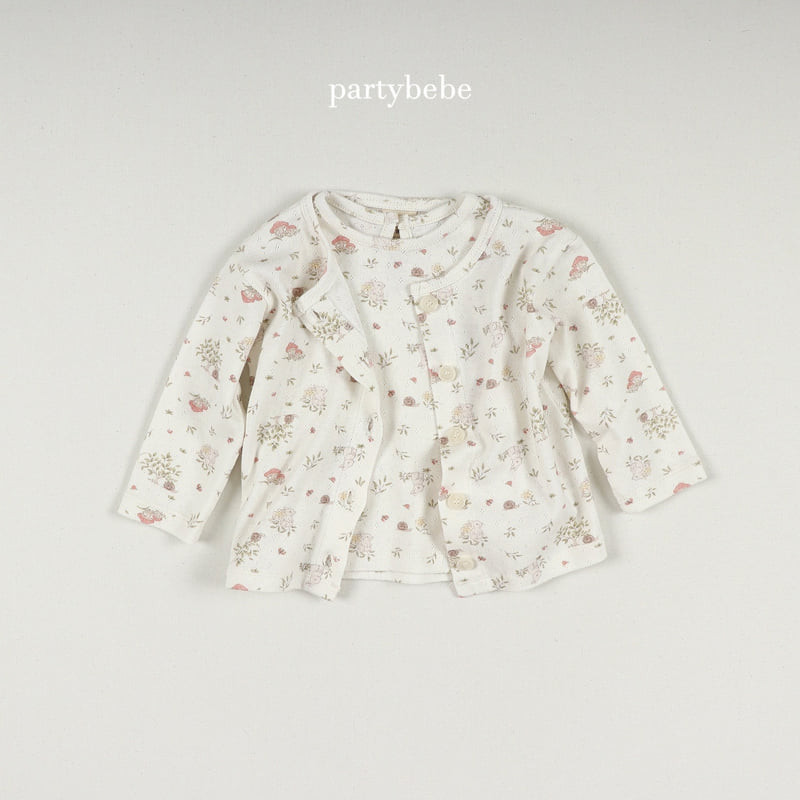 Party Kids - Korean Baby Fashion - #babyfashion - Snail Cardigan Set (with Sleeveless) - 7