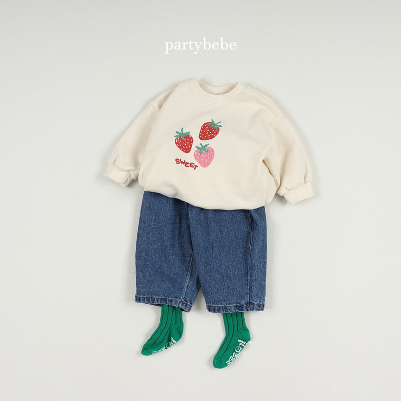 Party Kids - Korean Baby Fashion - #babygirlfashion - Strawberry Sweatshirt - 10