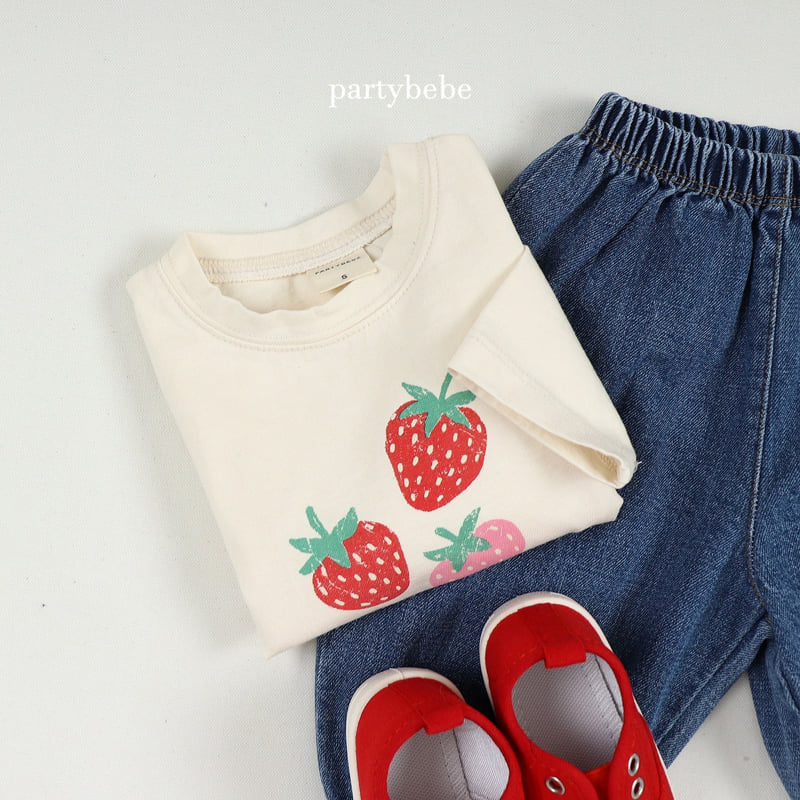 Party Kids - Korean Baby Fashion - #babygirlfashion - Strawberry Splash Tee - 9
