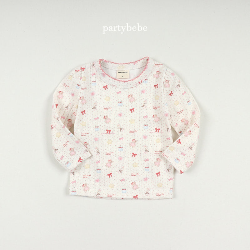 Party Kids - Korean Baby Fashion - #babygirlfashion - Ribbon Bear Tee - 6