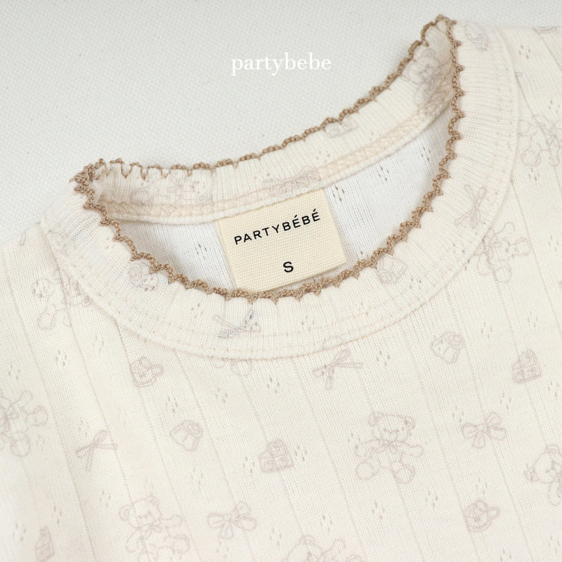 Party Kids - Korean Baby Fashion - #babylifestyle - Natural Bear Tee - 3