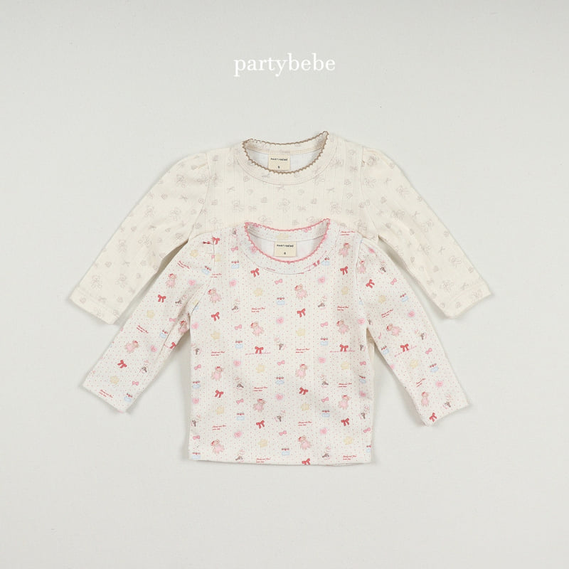 Party Kids - Korean Baby Fashion - #babylifestyle - Ribbon Bear Tee - 7