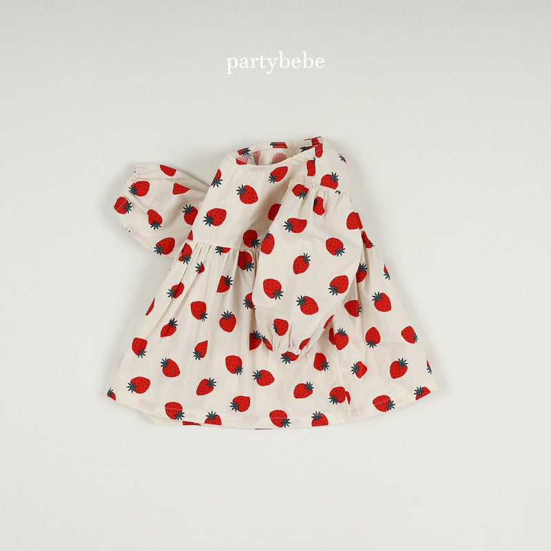 Party Kids - Korean Baby Fashion - #babyoninstagram - Strawberry Milk One-piece - 6