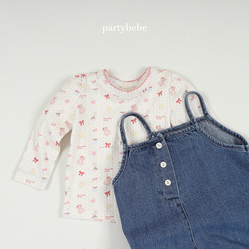 Party Kids - Korean Baby Fashion - #babyootd - Ribbon Bear Tee - 9