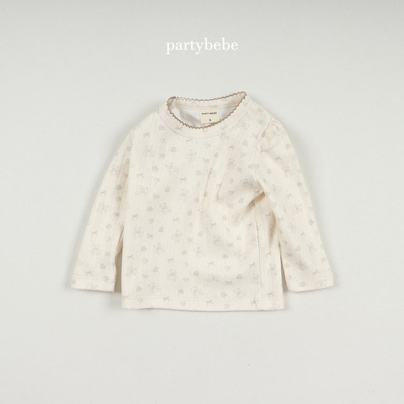 Party Kids - Korean Baby Fashion - #babyoutfit - Natural Bear Tee - 6