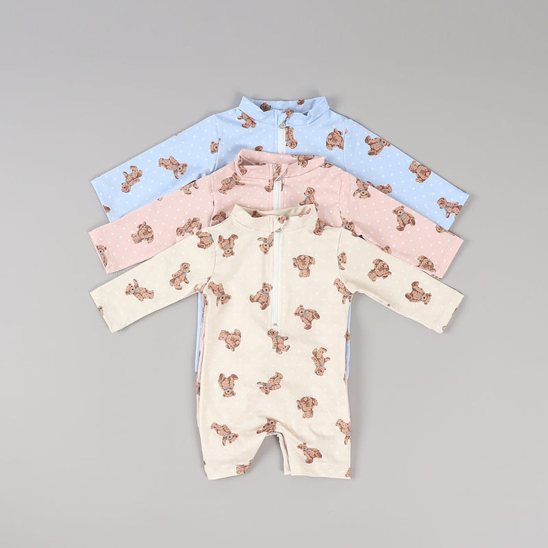 Party Kids - Korean Baby Fashion - #babyoutfit - Bear Rashguard Set (with Hat) - 5