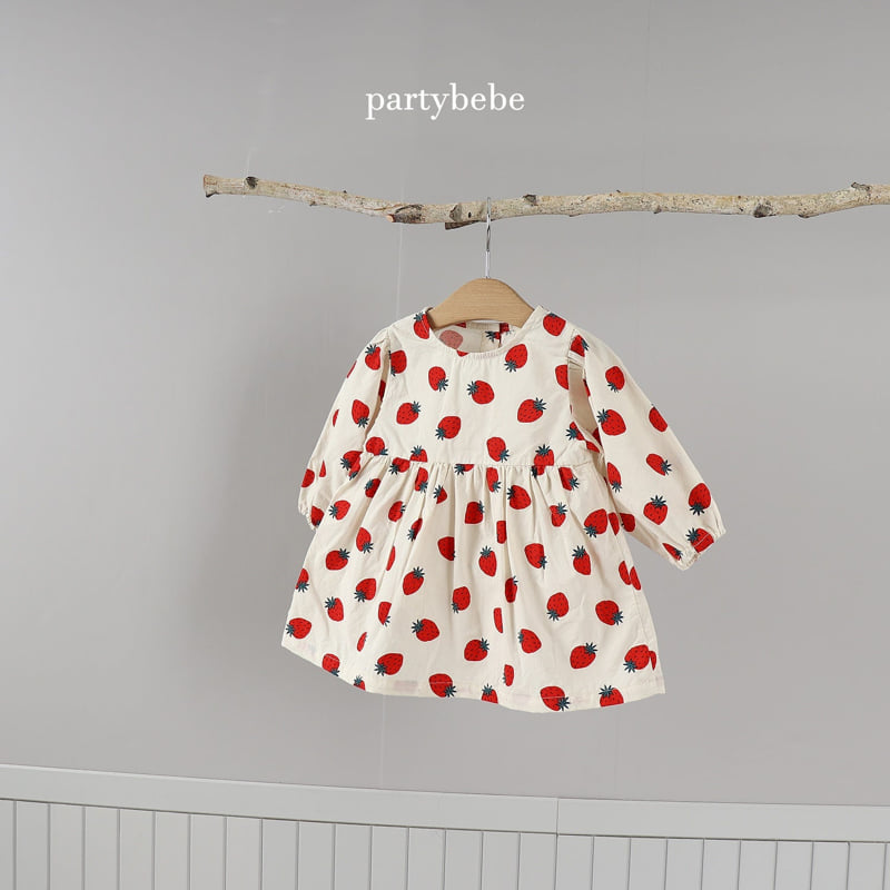 Party Kids - Korean Baby Fashion - #babyoutfit - Strawberry Milk One-piece - 8