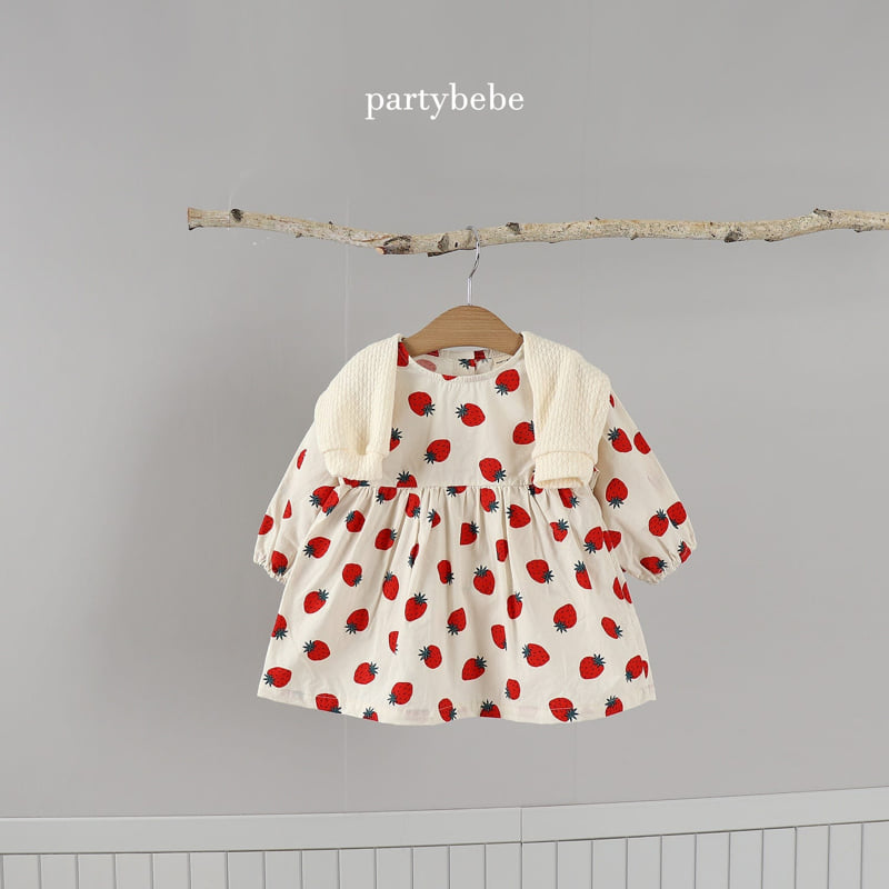 Party Kids - Korean Baby Fashion - #babyoutfit - Strawberry Milk One-piece - 9