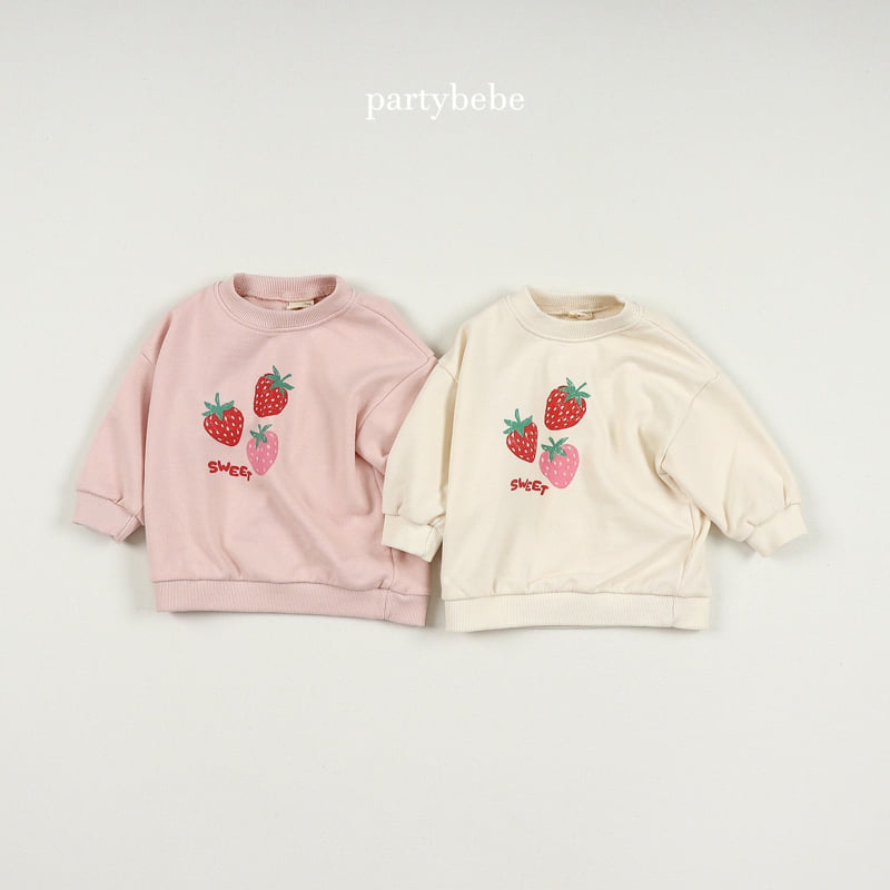 Party Kids - Korean Baby Fashion - #babywear - Strawberry Sweatshirt