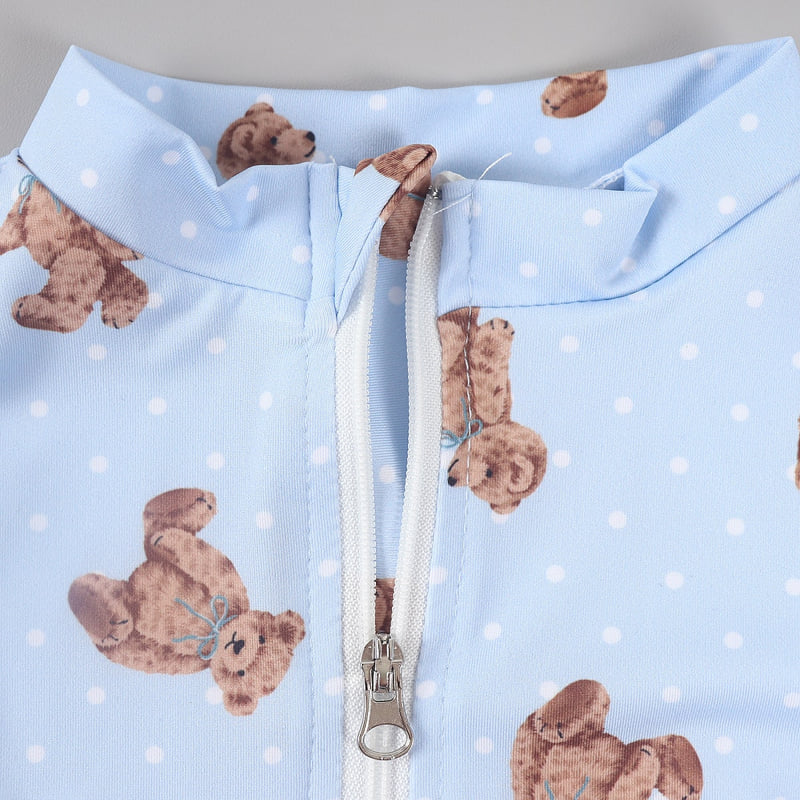 Party Kids - Korean Baby Fashion - #onlinebabyshop - Bear Rashguard Set (with Hat) - 9