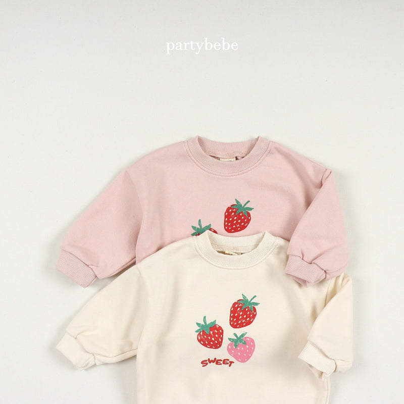 Party Kids - Korean Baby Fashion - #onlinebabyshop - Strawberry Sweatshirt - 3