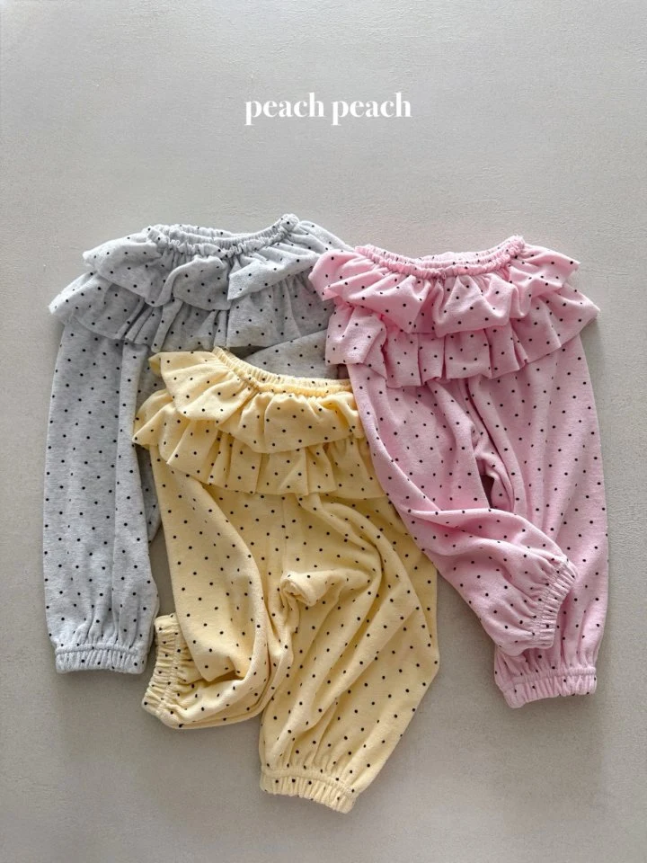 Peach Peach - Korean Baby Fashion - #onlinebabyboutique - Bonbon Frill Pants - 2