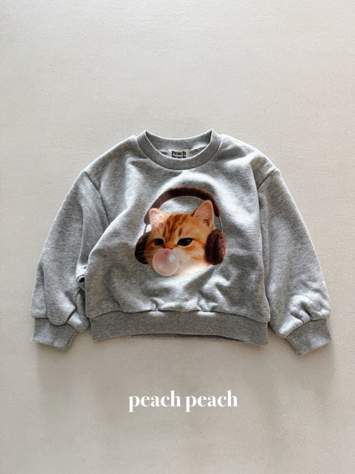 Peach Peach - Korean Women Fashion - #vintagekidsstyle - Bubble Cat Sweatshirt (with Mom) - 4