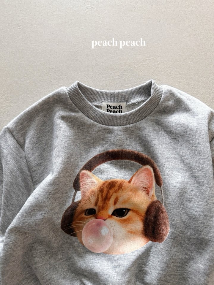 Peach Peach - Korean Women Fashion - #restrostyle - Bubble Cat Sweatshirt (with Mom) - 5