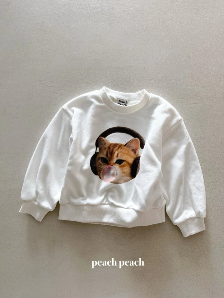 Peach Peach - Korean Women Fashion - #shopsmall - Bubble Cat Sweatshirt (with Mom) - 7