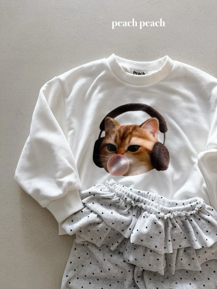 Peach Peach - Korean Women Fashion - #thelittlethings - Bubble Cat Sweatshirt (with Mom) - 9