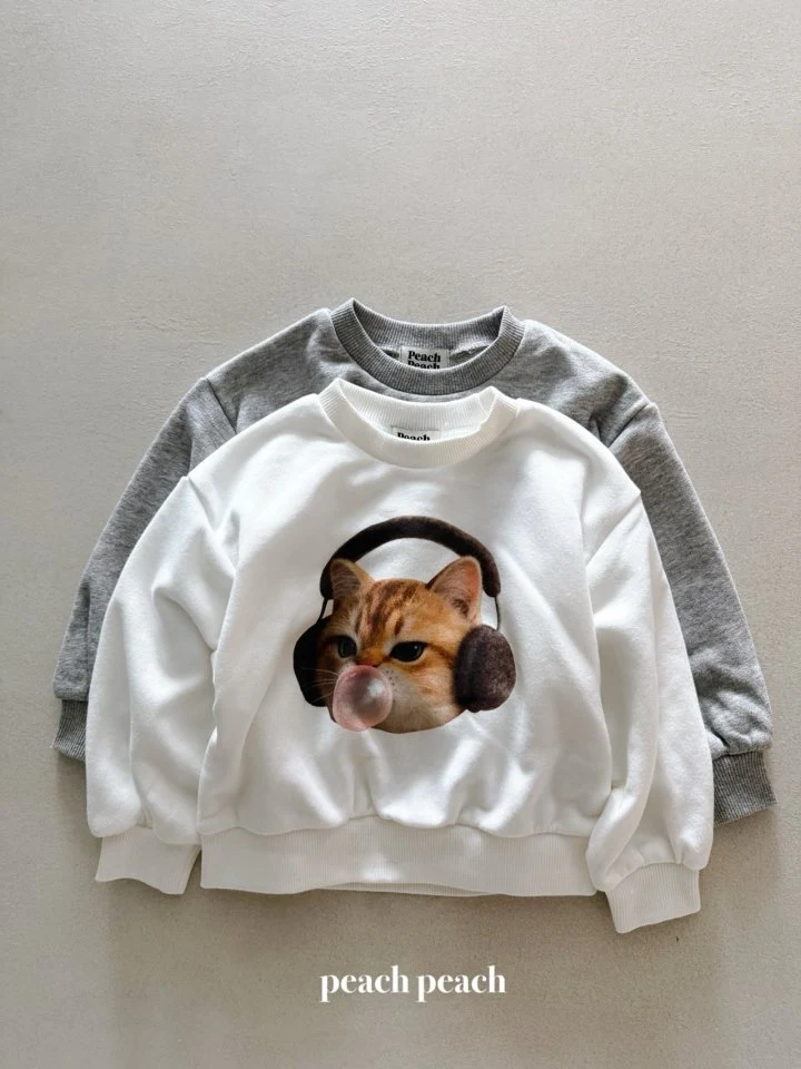 Peach Peach - Korean Women Fashion - #womensfashion - Bubble Cat Sweatshirt (with Mom)