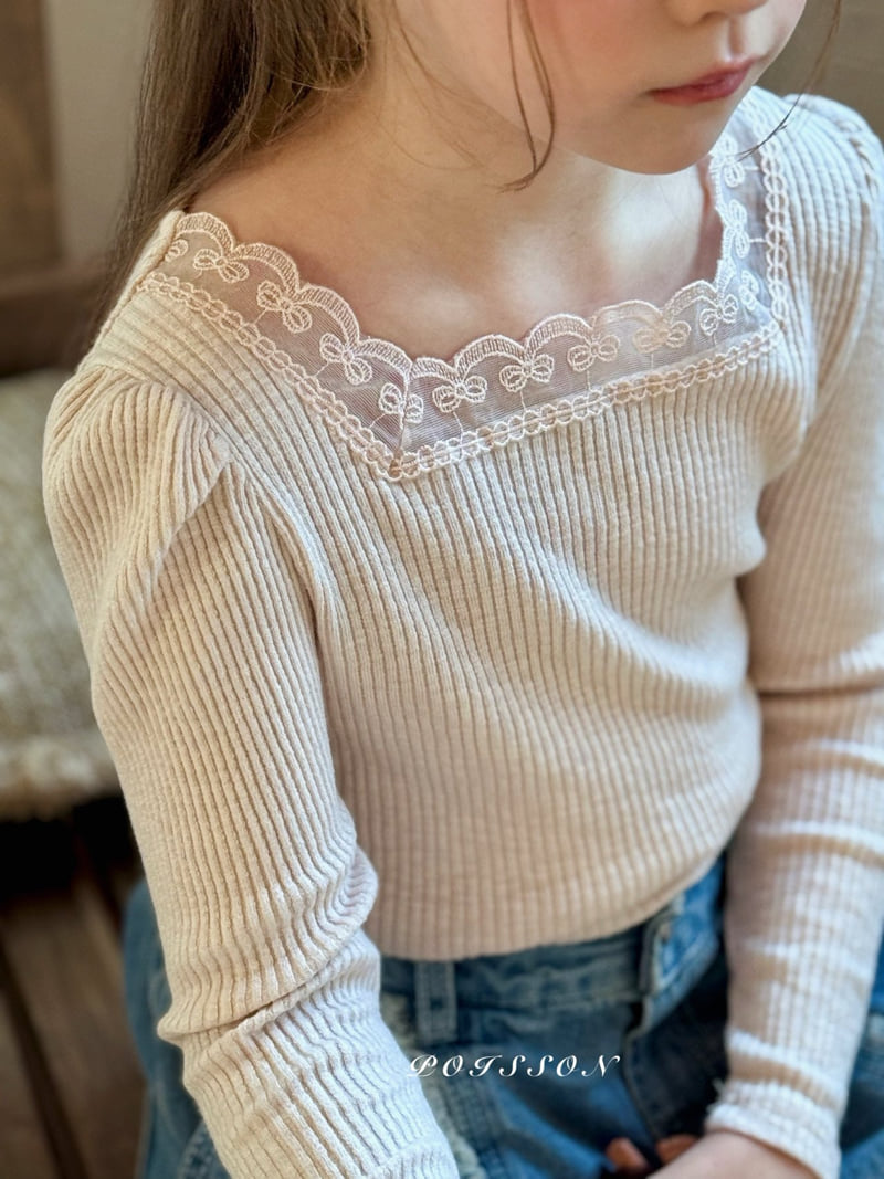 Poisson - Korean Children Fashion - #Kfashion4kids - Blanc Lace Tee - 11