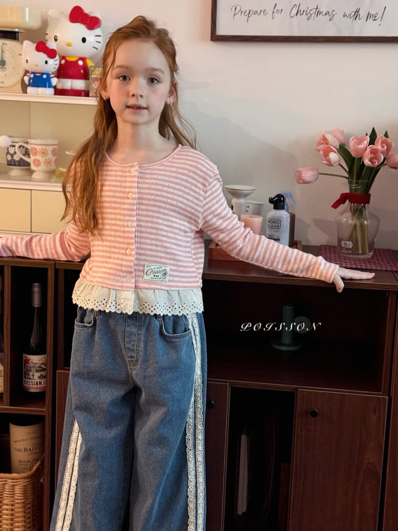 Poisson - Korean Children Fashion - #Kfashion4kids - Line Denim Pants - 10