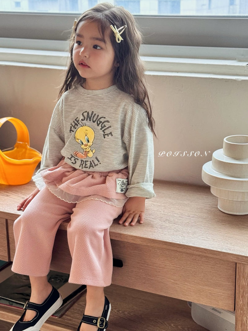 Poisson - Korean Children Fashion - #prettylittlegirls - Looney Striped Tee - 4